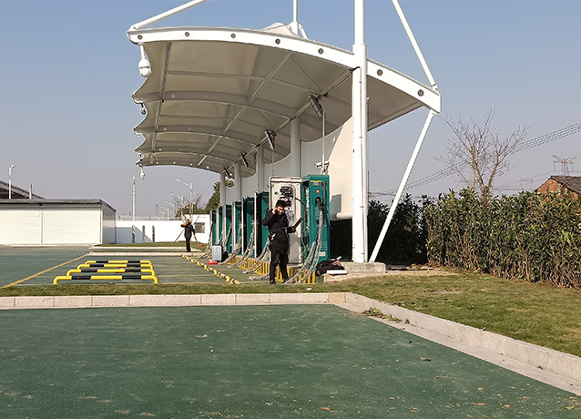 充電樁棚加油站膜結構